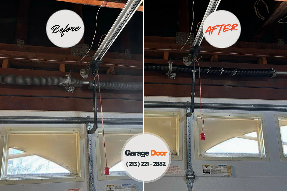 Before and after: garage door repair Carey, OH
